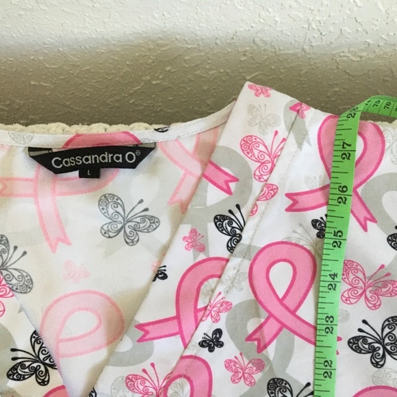 CASSANDRA O NURSING SCRUB WITH POCKETS CANCER AWARENESS SIZE LARGE - Picture 3 of 5